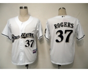 mlb jerseys milwaukee brewers #37 rogers white (cool base)