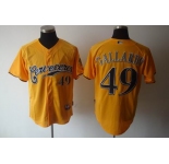mlb jerseys milwaukee brewers #49 gallardo yellow[2011]