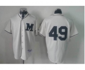 mlb jerseys milwaukee brewers #49 white[M]