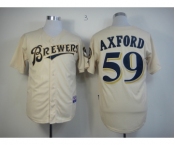 mlb jerseys milwaukee brewers #59 axford cream[m&n]