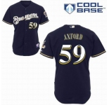 mlb jerseys milwaukee brewers #59 axford dk blue(cool base)