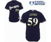 mlb jerseys milwaukee brewers #59 axford dk blue(cool base)