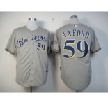 mlb jerseys milwaukee brewers #59 axford grey