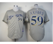 mlb jerseys milwaukee brewers #59 axford grey