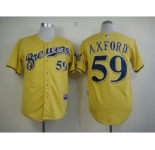 mlb jerseys milwaukee brewers #59 axford yellow[2013 new]