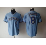 mlb jerseys milwaukee brewers #8 braun blue
