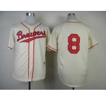 mlb jerseys milwaukee brewers #8 ryan braun cream