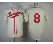 mlb jerseys milwaukee brewers #8 ryan braun cream