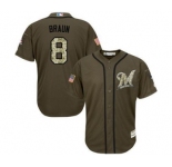 mlb jerseys milwaukee brewers #8 ryan braun green salute to service