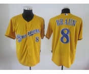 mlb jerseys milwaukee brewers #8 ryan braun yellow