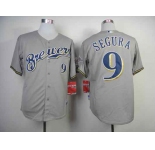 mlb jerseys milwaukee brewers #9 segura grey