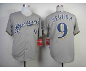 mlb jerseys milwaukee brewers #9 segura grey