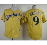 mlb jerseys milwaukee brewers #9 segura yellow[2013 new]
