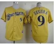 mlb jerseys milwaukee brewers #9 segura yellow[2013 new]