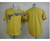 mlb jerseys milwaukee brewers blank yellow[2013 new]