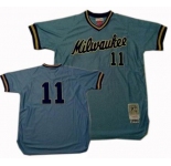 mlb milwaukee brewers #11 gary sheffield m&n blue
