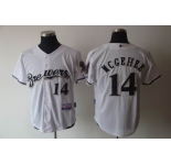 mlb milwaukee brewers #14 mcgehee white(cool base)