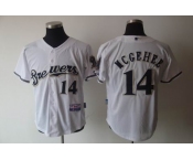 mlb milwaukee brewers #14 mcgehee white(cool base)