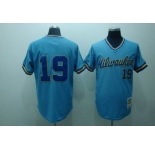 mlb milwaukee brewers #19 blue m&n
