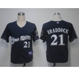 mlb milwaukee brewers #21 braddock dark blue(cool base)