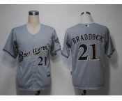 mlb milwaukee brewers #21 braddock grey(cool base)