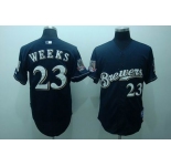 mlb milwaukee brewers #23 weeks blue(40th patch cool base)