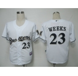 mlb milwaukee brewers #23 weeks white(cool base)[2011]