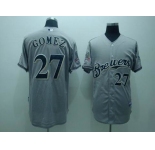 mlb milwaukee brewers #27 gomez grey(40th patch cool base)