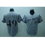 mlb milwaukee brewers #49 gallardo grey