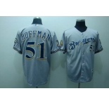 mlb milwaukee brewers #51 hoffman grey(40th)