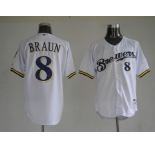 mlb milwaukee brewers #8 ryan brau white(cool base)