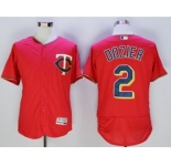 Men Minnesota Twins #2 Brian Dozier Majestic Red Flexbase Authentic Collection Player Jersey