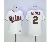Men Minnesota Twins #2 Brian Dozier Majestic White Flexbase Authentic Collection Player Jersey