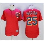 Men Minnesota Twins #25 Byron Buxton Majestic Red Flexbase Authentic Collection Player Jersey