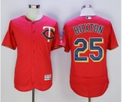 Men Minnesota Twins #25 Byron Buxton Majestic Red Flexbase Authentic Collection Player Jersey