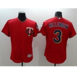 Men Minnesota Twins #3 Harmon Killebrew Majestic Red Flexbase Authentic Collection Player Jersey