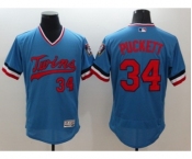 Men Minnesota Twins #34 Kirby Puckett Majestic Blue Flexbase Authentic Collection Cooperstown Player Jersey