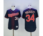 Men Minnesota Twins #34 Kirby Puckett Majestic Blue Flexbase Authentic Collection Player Jersey