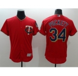 Men Minnesota Twins #34 Kirby Puckett Majestic Red Flexbase Authentic Collection Player Jersey