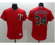 Men Minnesota Twins #34 Kirby Puckett Majestic Red Flexbase Authentic Collection Player Jersey
