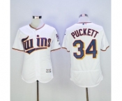 Men Minnesota Twins #34 Kirby Puckett Majestic White Flexbase Authentic Collection Player Jersey
