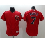 Men Minnesota Twins #7 Joe Mauer Majestic Red Flexbase Authentic Collection Player Jersey