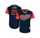 Men's 2017 Little League World Series Twins #21 Jason Castro Stro Navy Jersey