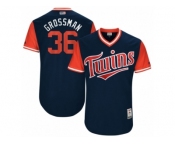 Men's 2017 Little League World Series Twins #36 Robbie Grossman Grossman Navy Jersey