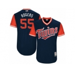 Men's 2017 Little League World Series Twins #55 Taylor Rogers Rogers Navy Jersey