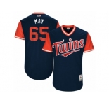 Men's 2017 Little League World Series Twins #65 Trevor May May Navy Jersey