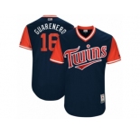 Men's 2017 Little League World Series Twins Ehire Adrianza #16 Guarenero Navy Jersey