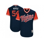 Men's 2017 Little League World Series Twins Ervin Santana #54 Magic Navy Jersey
