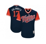 Men's 2017 Little League World Series Twins Jose Berrios #17 Orlandito Navy Jersey