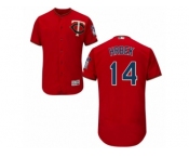 Men's Majestic Minnesota Twins #14 Kent Hrbek Scarlet Flexbase Authentic Collection MLB Jersey